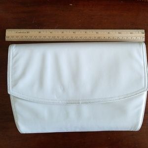 Frenchy of California white leather clutch